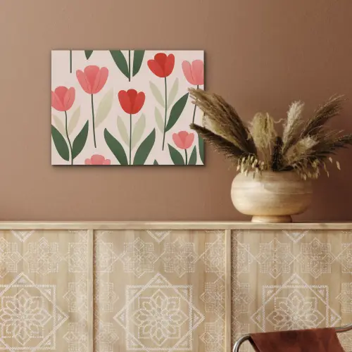 Tulpen - Modern - Roze PET vilt klein -sfeer4
