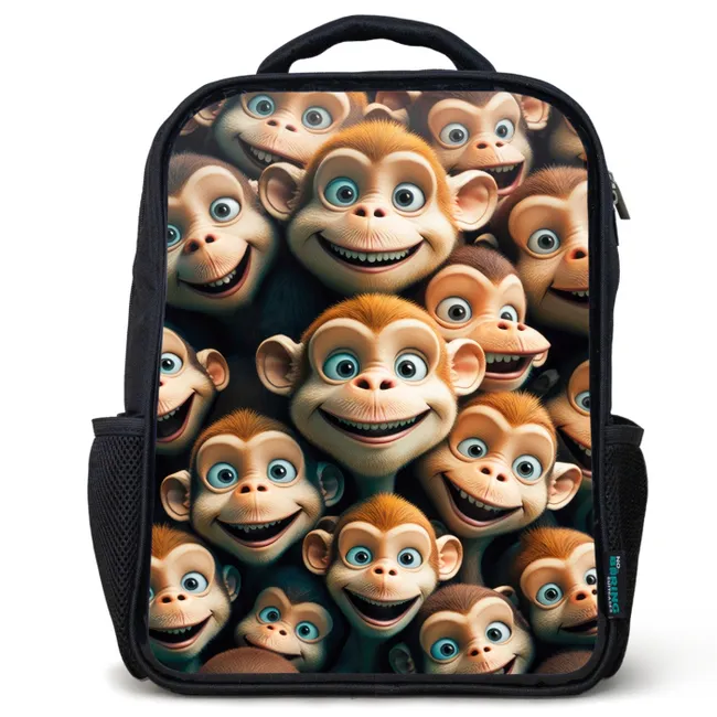 Kids' Backpacks Black -. Monkey Strokes