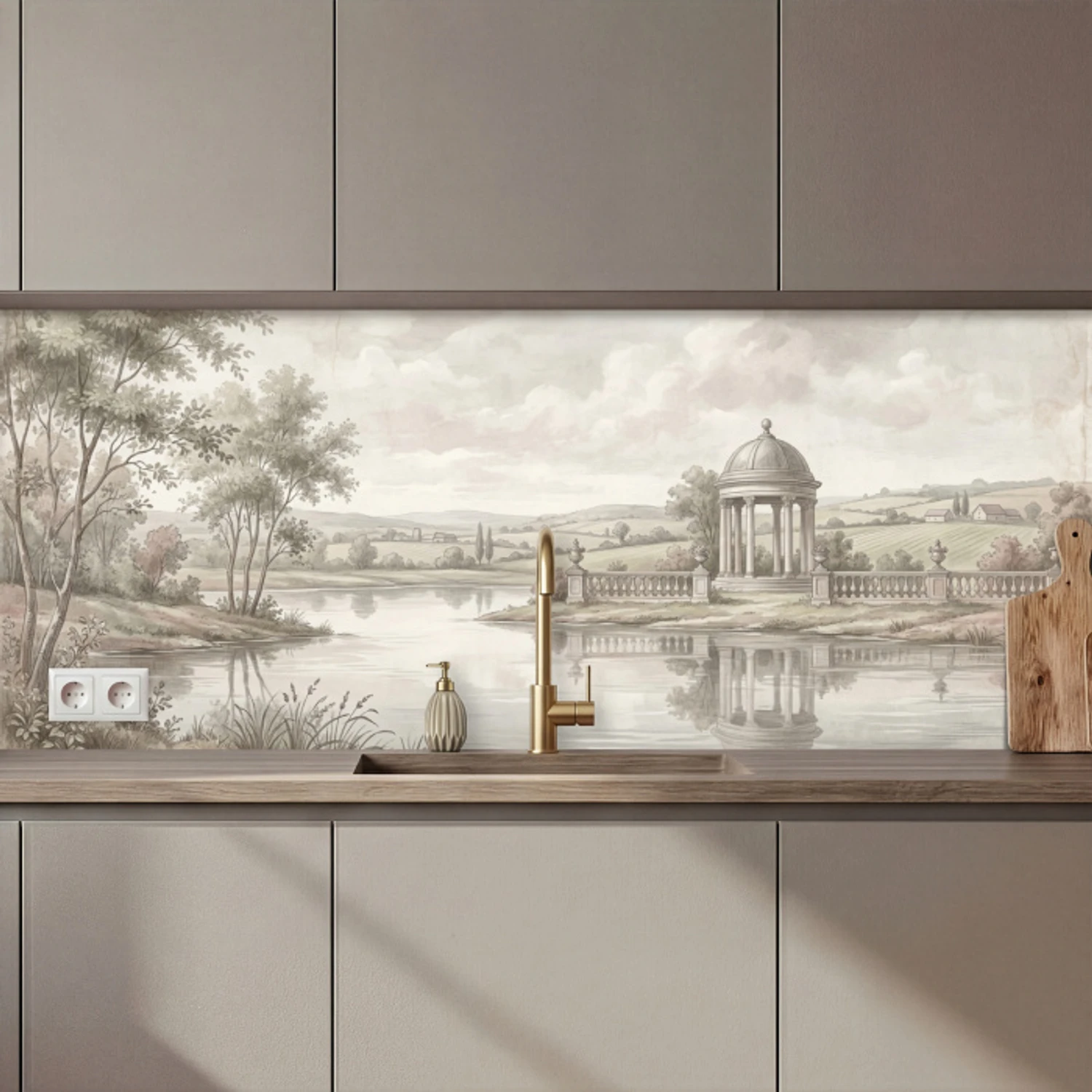 Landschap - Water - Natuur - Sepia keuken achterwand 2 middel zz_3dshopping