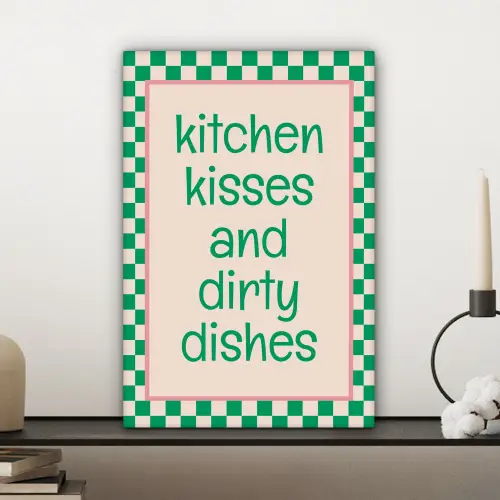 Quote - Groen - Geblokt - Keuken canvas 2cm klein -sfeer6