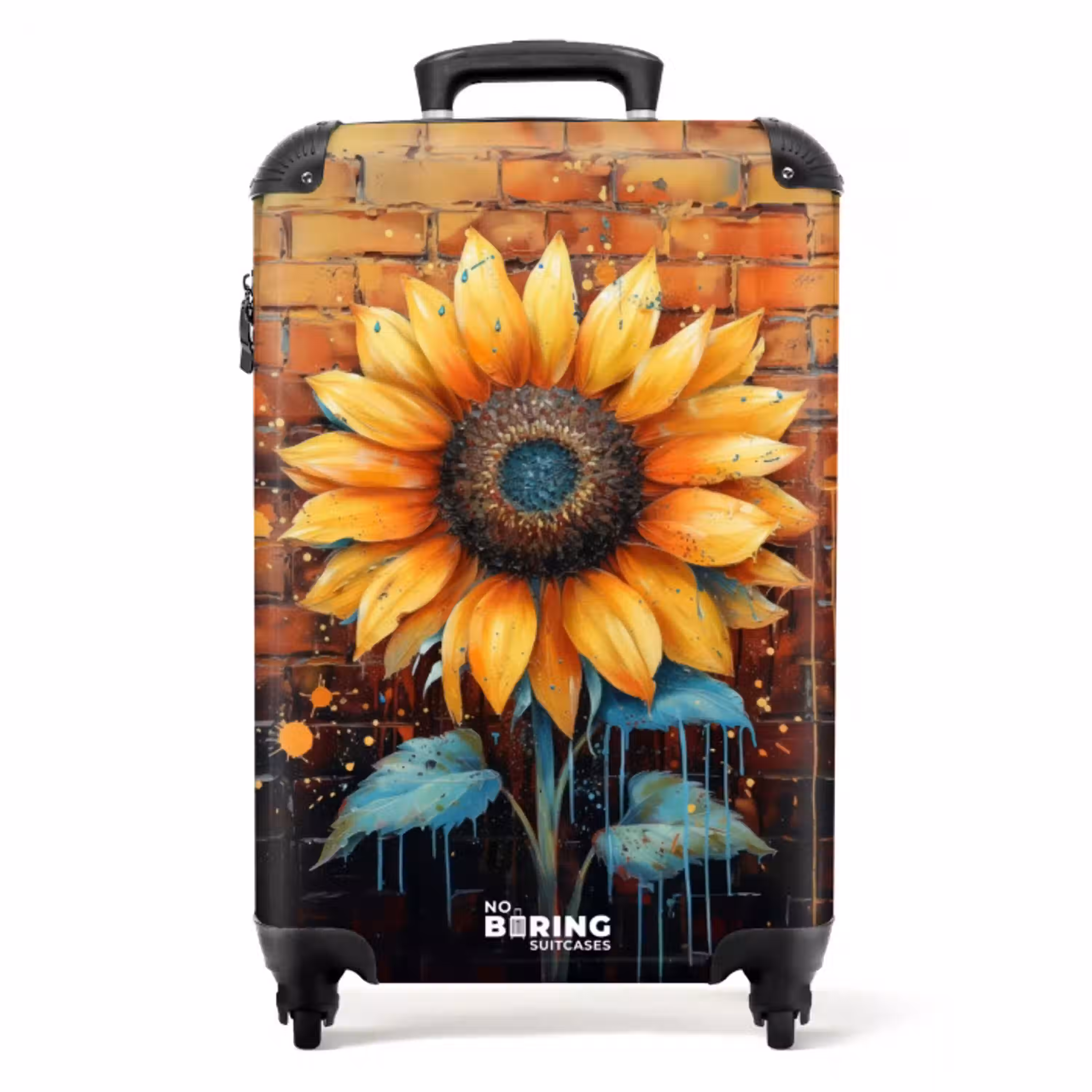 Zonnebloem in graffiti stijl NBS - Handbagage koffer - Unisex middel -productfoto_recht