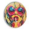 Zonnebril - Roze - Vrouw - Rietje Akoestische PET Vilt - Rond klein -3d