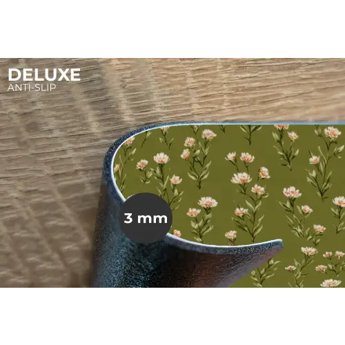 Landelijk - Bloemen -  Groen Placemat vinyl groot 368 -closeup