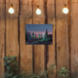 Cactus - Lichtzuilen - Zonsondergang tuinposter los doek klein -sfeer1