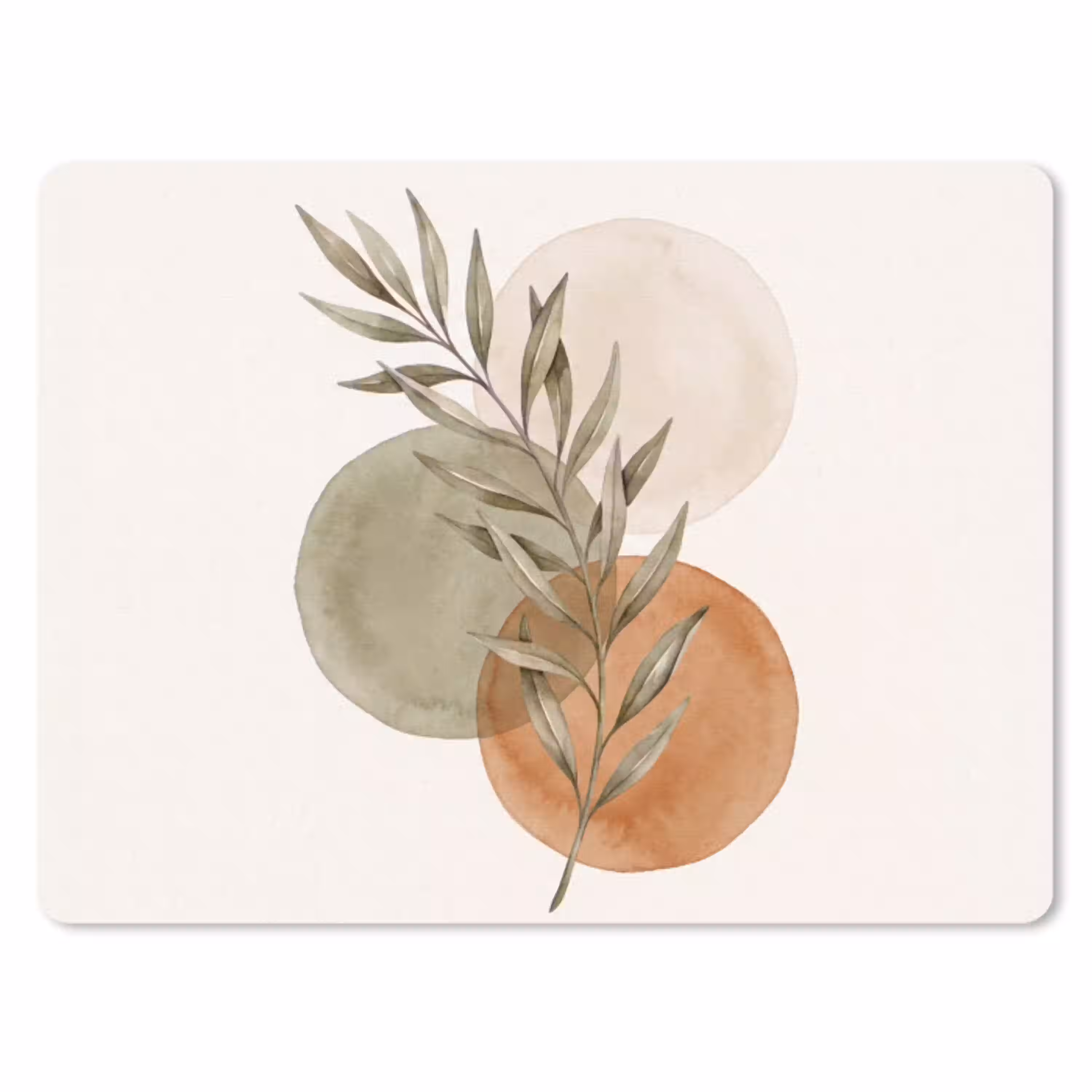 Plant - Cirkels - Abstract muismat rubber klein -3d