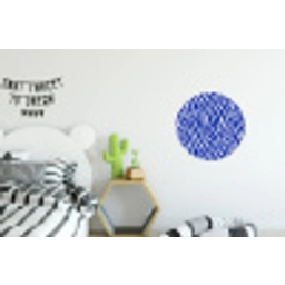 Zebra - Patroon - Kobalt - Blauw Wandcirkel aluminium klein 190 -kinderkamer