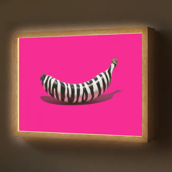 Lightbox - Wandlamp - Banaan - Zebraprint - Roze