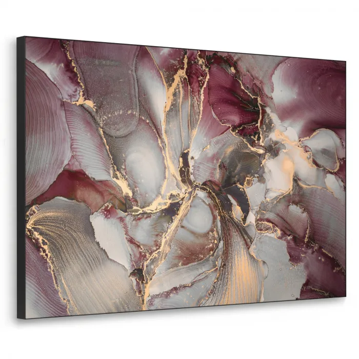 Goud - Marmer - Paars Textielframe - compleet frame klein -3d