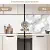 Wit - Goud - Marmer - Grijs keuken achterwand 2 middel 871 -voor-na2_NL