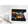 Skyline - Brug - Verlichting - Kleuren muismat rubber klein -witbureau