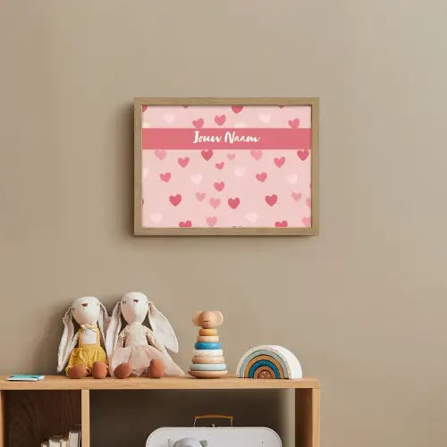 Hartjes - Patroon - Roze Light Box met batterij (Wandlamp kind) middel -sfeer2_kind