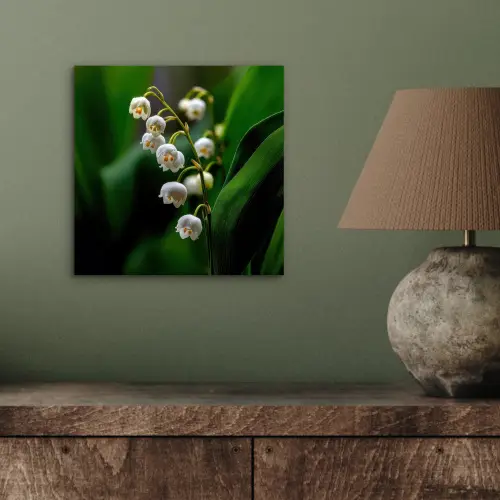 Bloemen - Wit - Bladeren - Lelietjes aluminium wit klein -sfeer2