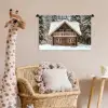 Huis - Bos - Winter - Natuur - Sneeuw Wandkleed katoen klein -wsfeer5_kind