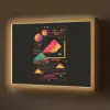 Piramides - Cirkels - Neonkleuren - Geometrisch Light Box met batterij (Wandlamp) middel -z3d_website