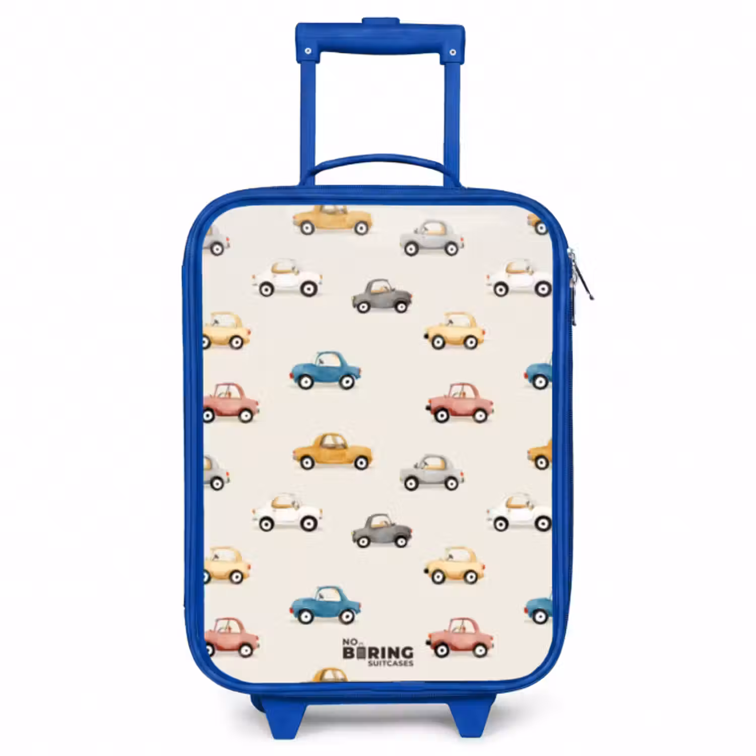 Kinderkoffer - Blauw - Kleurrijke retro autootjes
