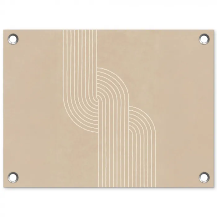Parallelle lijnen - Lichte textuur - Beige tuinposter los doek klein -3d