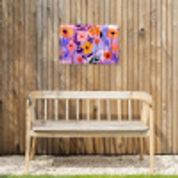 Bloemen - Kleurrijk - Bladeren Tuinposter op houten frame 2 cm dik klein -sfeer4