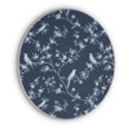 Grafisch - Bloesemtak - Blauw Akoestische PET Vilt - Rond klein 838 -3d