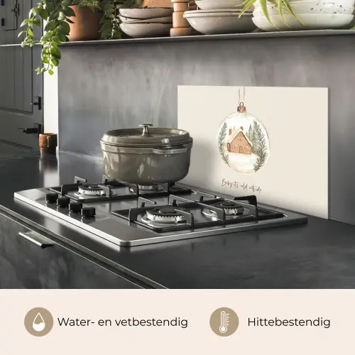 Quote - Winter - Kerst - Beige - Kerstbal keuken achterwand spatscherm klein -usp_NL