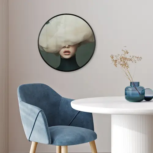 Hoed - Vrouw - Beige Fotolijst rond zonder passe partout klein -sfeer2