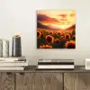 Zonnebloemen - Zonsondergang - Landschap aluminium wit klein -sfeer1