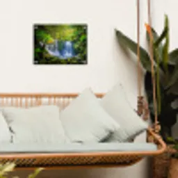 Jungle - Waterval - Australië - Planten - Natuur tuinposter los doek klein -sfeer7