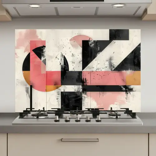 Roze - Abstract - Aesthetic - Modern - Vormen keuken achterwand spatscherm klein -3d_website