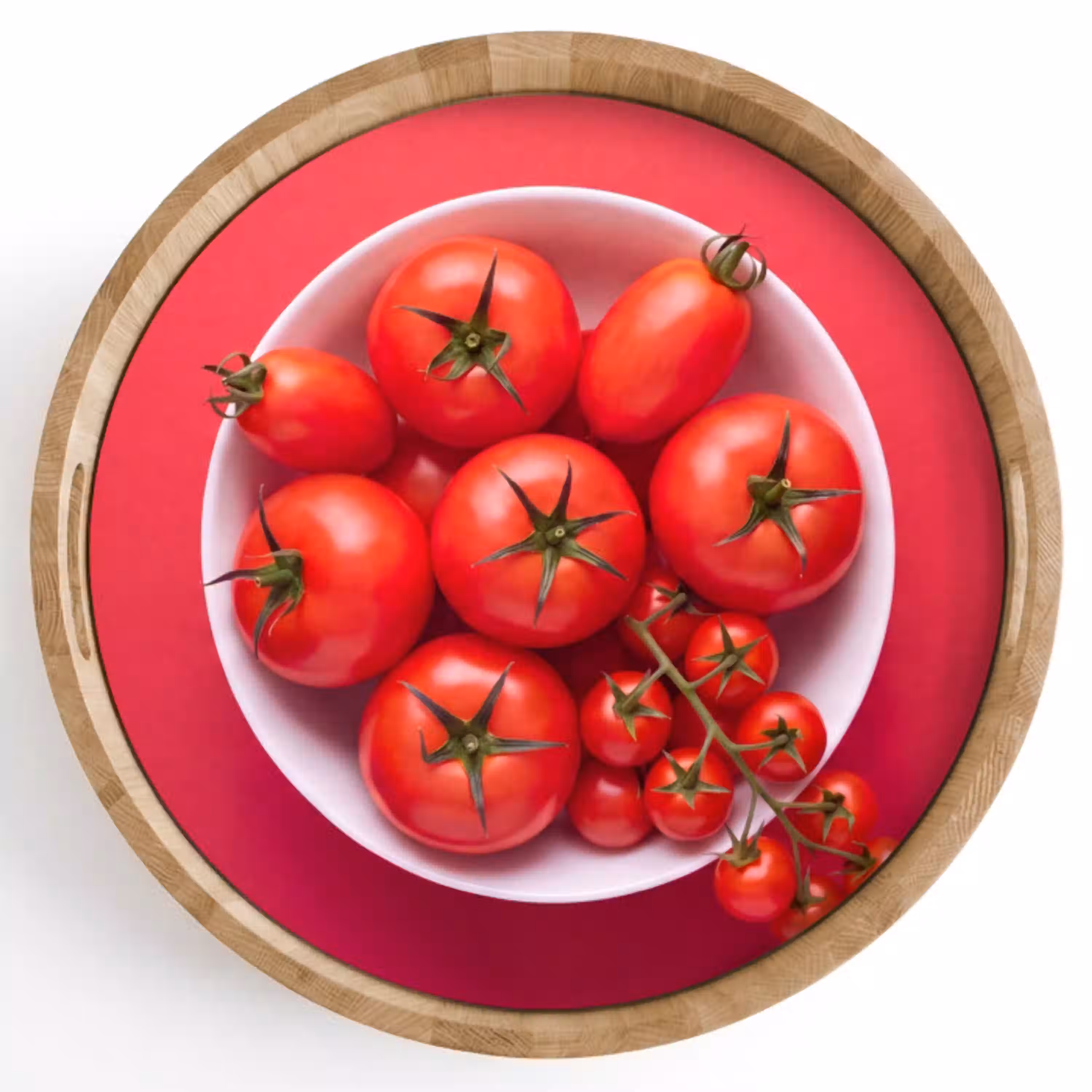 Eten - Kom - Rood Dienblad Rond middel -z3d_shopping