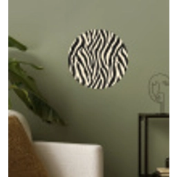 Zebra - Print - Klassiek - Zwart Wandcirkel behangsticker klein 186 -sfeer2