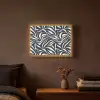 Bladvormen - Blauw - Patroon - Wit Light Box met batterij (Wandlamp) middel 907 -sfeer4