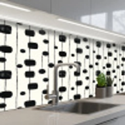 Grafisch - Modern - Zwart keuken achterwand 2 middel 871 -3d_schuin