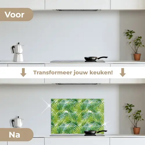Mosgroen - Bladeren - Overlapping keuken achterwand spatscherm klein 900 -voor_na_NL