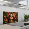 Vrouwen - Bloemen - Modern - Bril - Abstract keuken achterwand spatscherm klein -3d_schuin