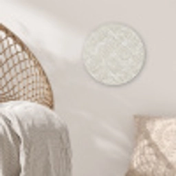 Abstract - Ruit - Beige Akoestische PET Vilt - Rond klein 838 -sfeer4