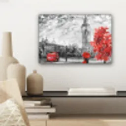 Schilderij - Big Ben - Rood - Paraplu canvas 2cm klein -sfeer6