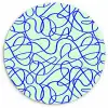 Mint - Blauw - Lijnen - Abstract Wandcirkel plexiglas klein 852 -3d