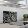 Lijnen - Patroon - Abstract - Wit keuken achterwand spatscherm klein -3d_schuin
