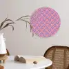 Ruit - Patroon - Paars - Hartjes Wandcirkel plexiglas klein 852 -sfeer4