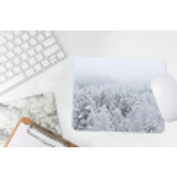 Bos - Sneeuw - Winter - Natuur - Wit muismat rubber klein -witbureau