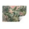 Compositie van bladeren - Groen - Roze Muursticker klein -3d