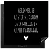 Herinner je gisteren droom over morgen geniet vandaag - Spreuken - Quotes Inductie beschermer vinyl 3mm middel -3d
