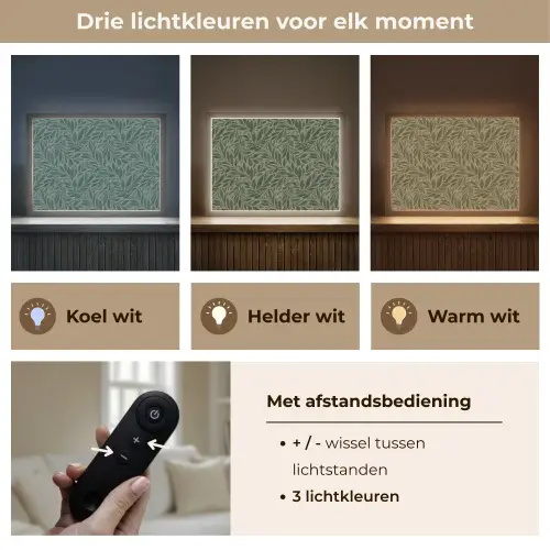 Bladeren - Organisch - Groen Light Box met batterij (Wandlamp) middel 907 -USP_lichtkleurNL