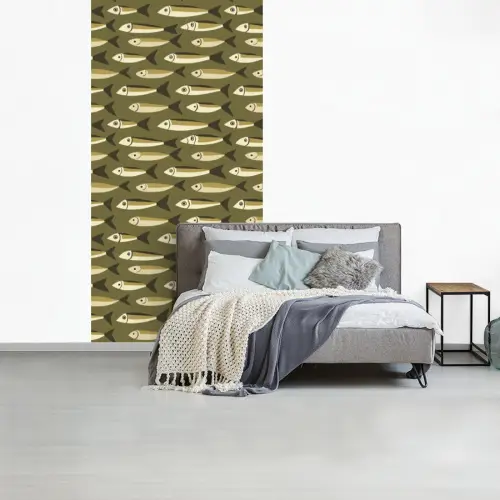 Vis - Patroon - Groen fotobehang vinyl groot 64 -slaapkamer