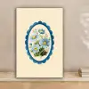 Lijst - Bloemen - Lichtblauw - Illustratie canvas 2cm klein -sfeer1