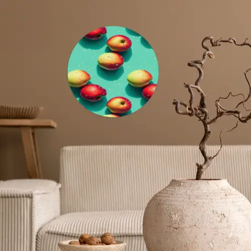 Appels - Water - Turquoise Wandcirkel behangsticker klein 186 -sfeer1