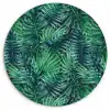 Blauw - Palmbladeren - Afsnijding Wandcirkel kunststof plaat 5mm dik klein 188 -3d