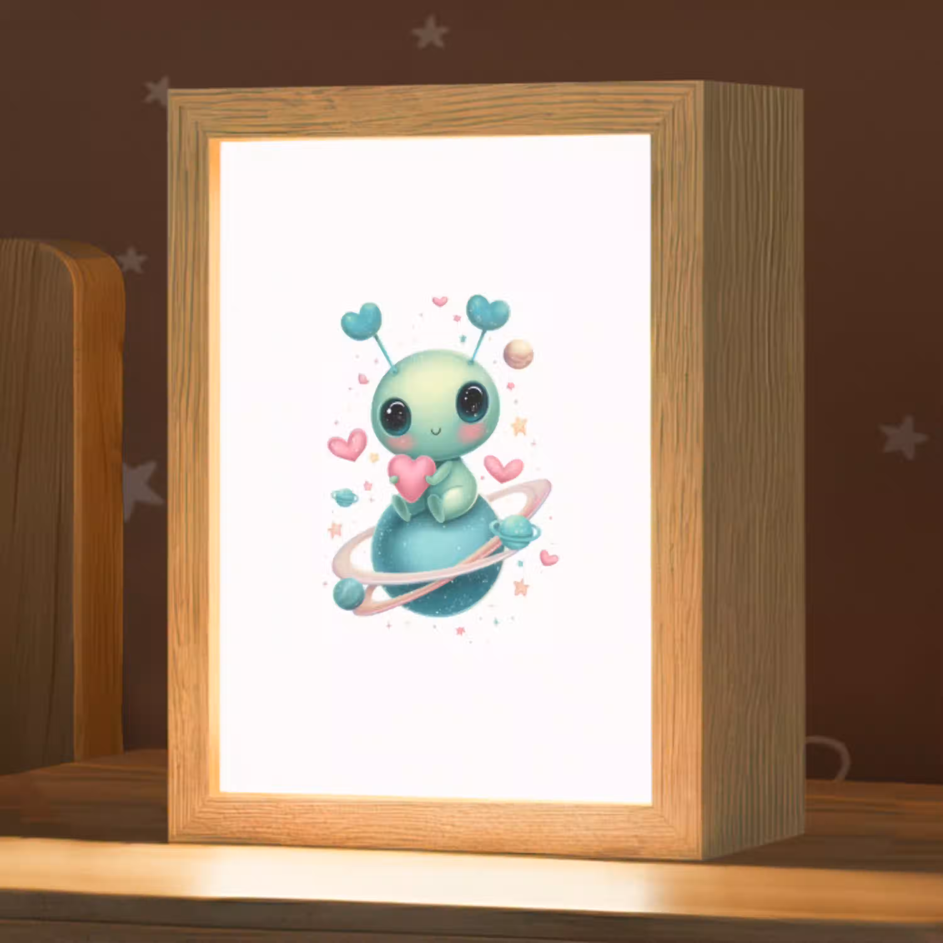 Ruimte - Wezen - Hartjes - Planeet Light Box met kabel klein -zzz_3d_website