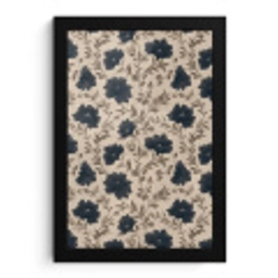 Motief - Bloemen - Zwart - Beige fotolijst zwart zonder passe partout klein 224 -3d