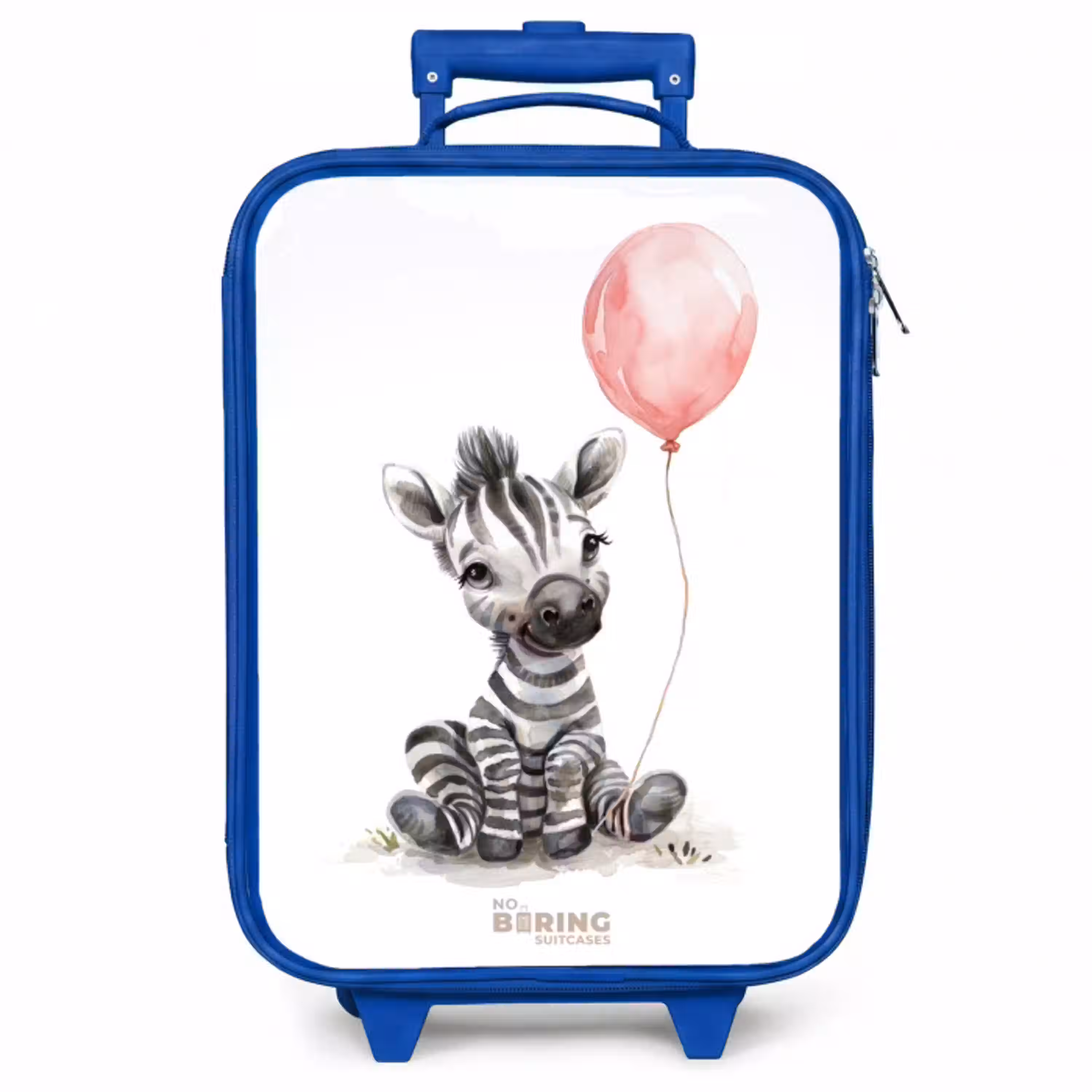 Zebra met roze ballon Kinderkoffer - Blauw klein -zzz_website3d