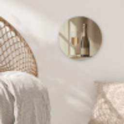 Champagne - Beige - Schaduw - Bubbels Akoestische PET Vilt - Rond klein -sfeer4